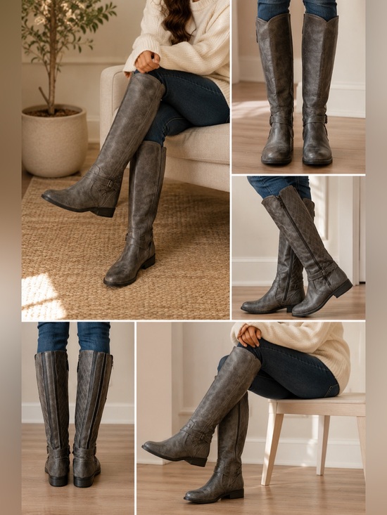 Guess Shoes - Guess Tall Riding Boots in Dark Gray